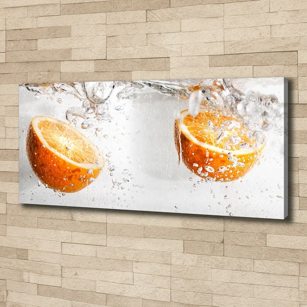 Tableau toile imprimée Oranges et eau