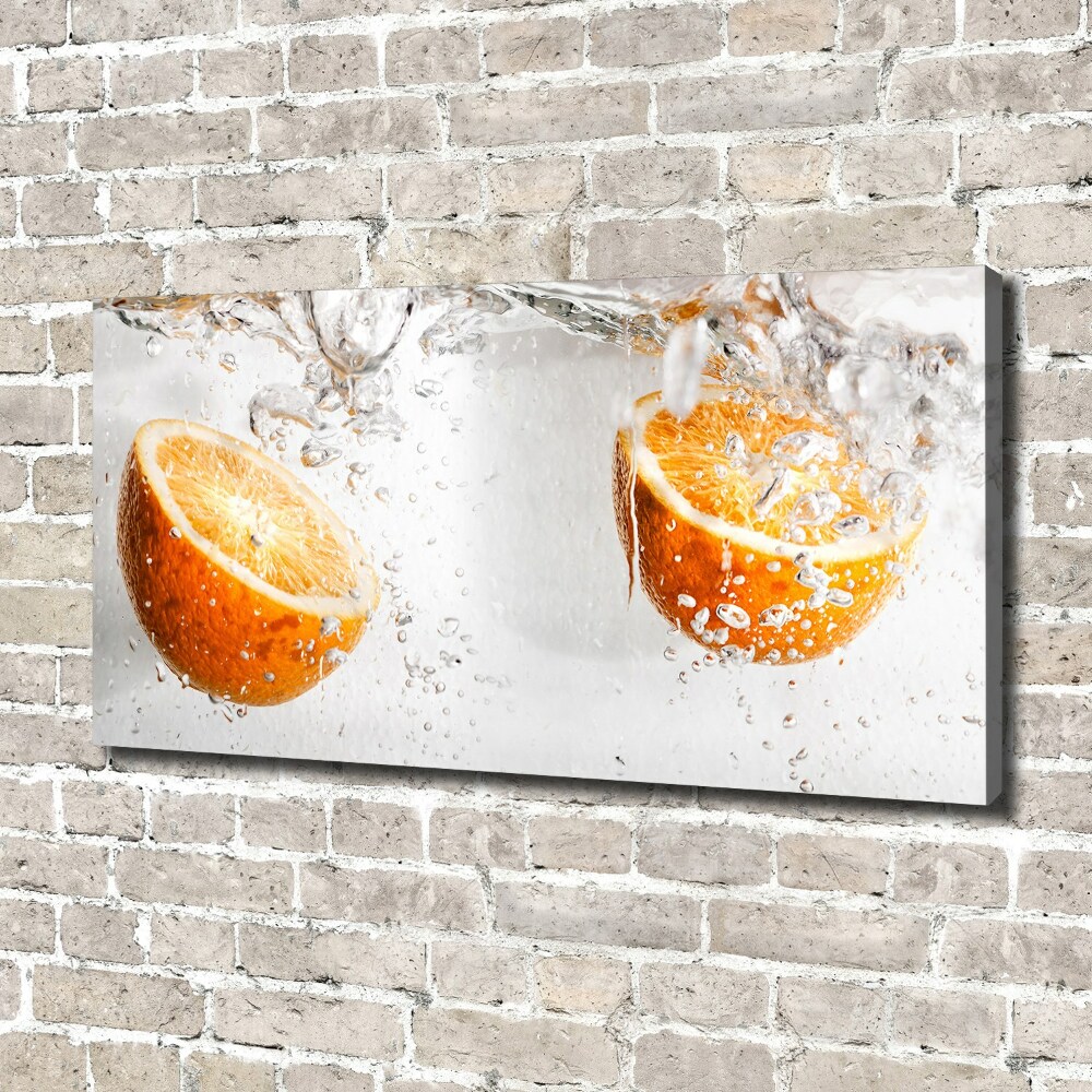 Tableau toile imprimée Oranges et eau