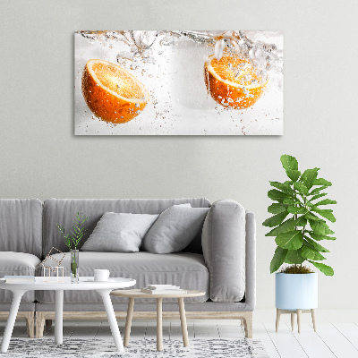 Tableau toile imprimée Oranges et eau