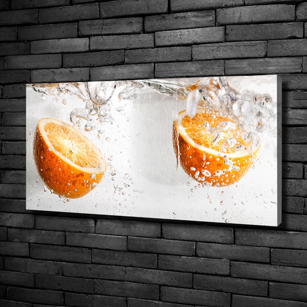 Tableau toile imprimée Oranges et eau