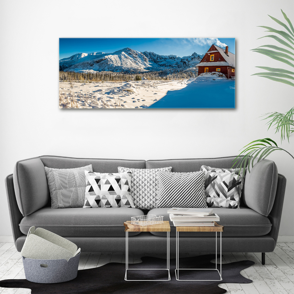 Tableau imprimé sur toile Chalet dans les montagnes