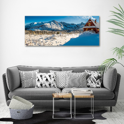 Tableau imprimé sur toile Chalet dans les montagnes