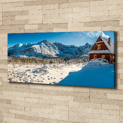 Tableau imprimé sur toile Chalet dans les montagnes