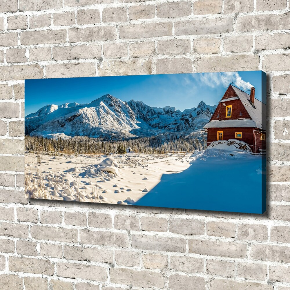 Tableau imprimé sur toile Chalet dans les montagnes