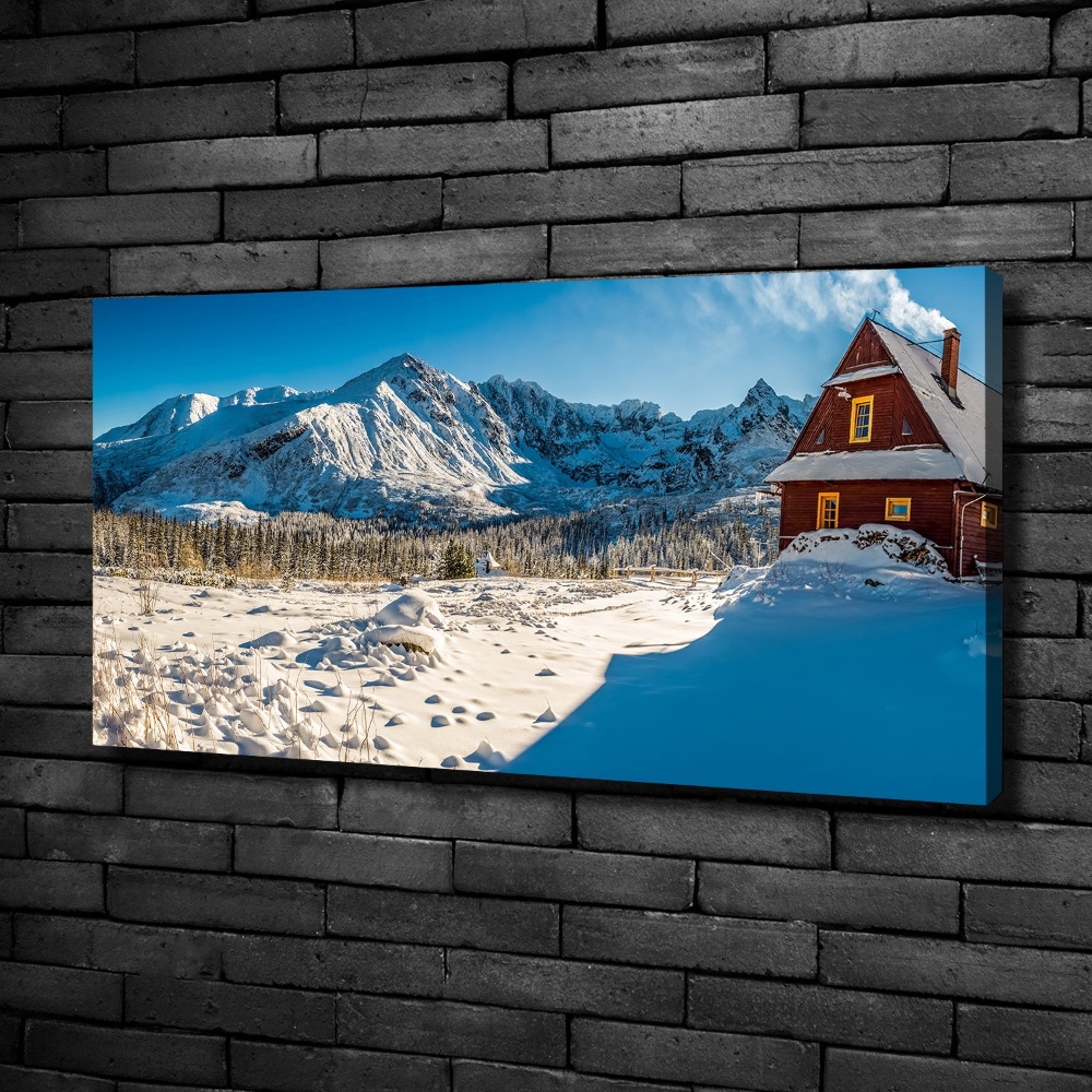 Tableau imprimé sur toile Chalet dans les montagnes