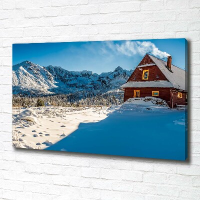 Tableau imprimé sur toile Chalet dans les montagnes