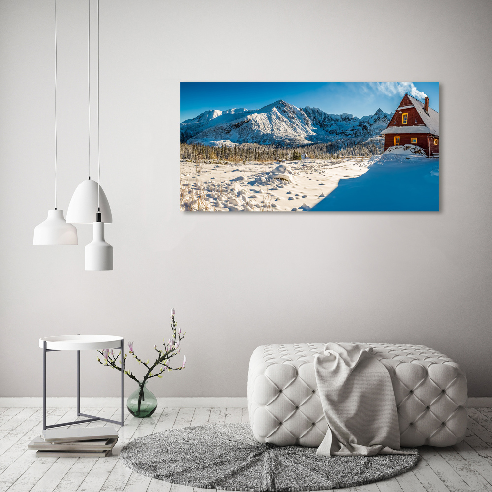 Tableau imprimé sur toile Chalet dans les montagnes