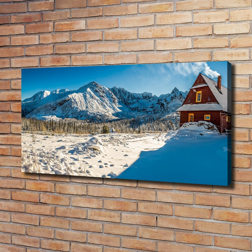 Tableau imprimé sur toile Chalet dans les montagnes