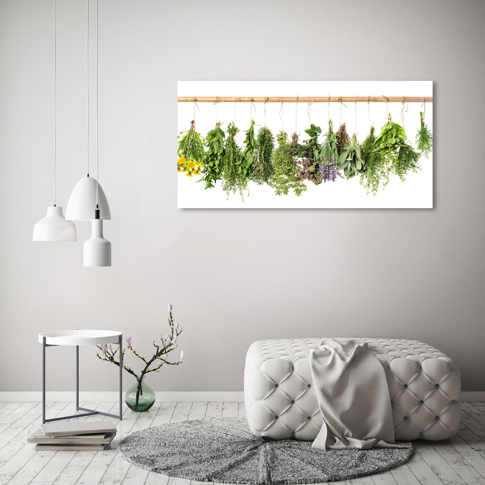 Tableau sur toile Herbes sur une ficelle