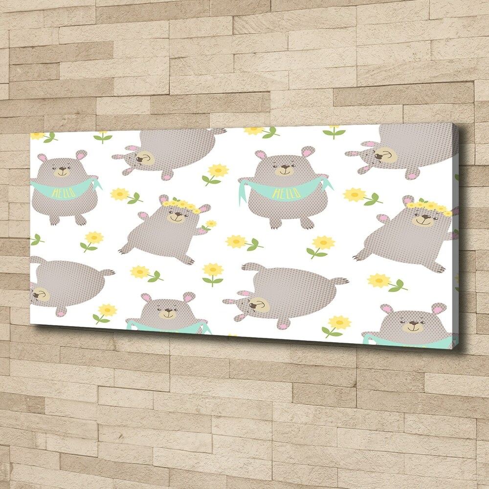 Tableau sur toile Illustration d'ours en peluche