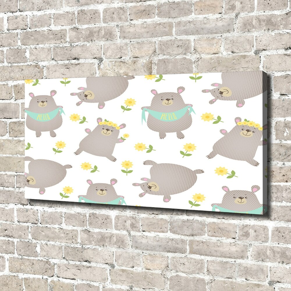 Tableau sur toile Illustration d'ours en peluche