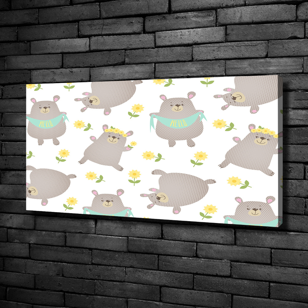 Tableau sur toile Illustration d'ours en peluche