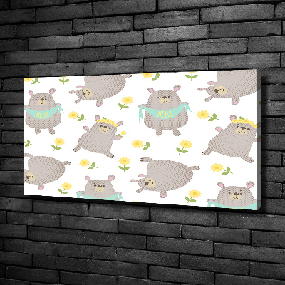 Tableau sur toile Illustration d'ours en peluche