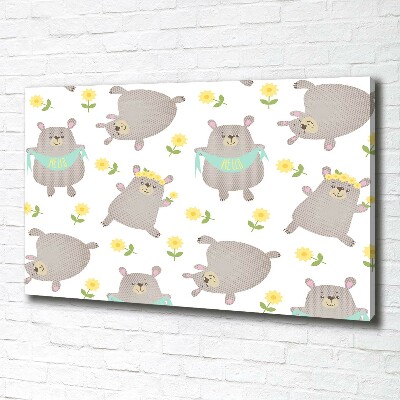 Tableau sur toile Illustration d'ours en peluche