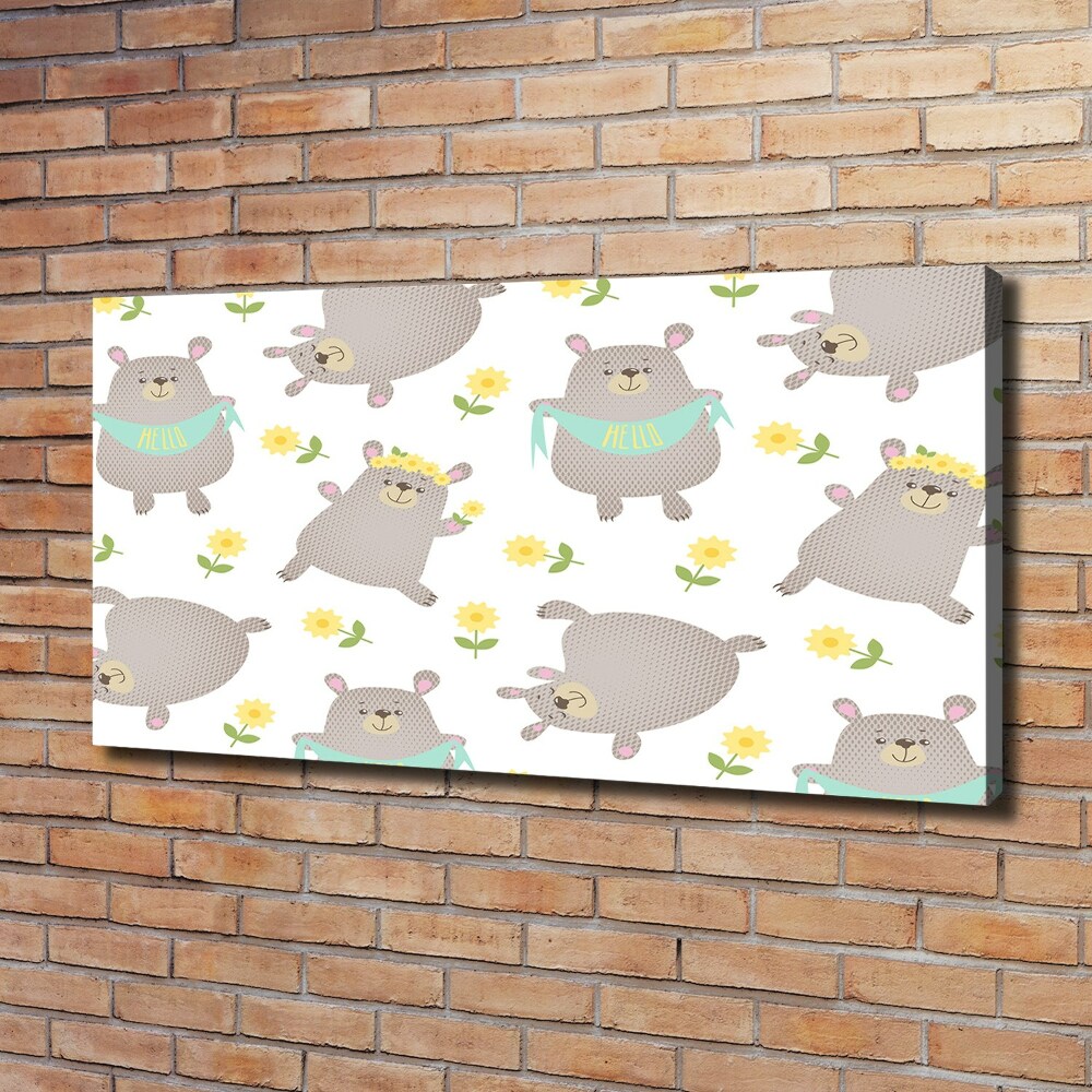 Tableau sur toile Illustration d'ours en peluche