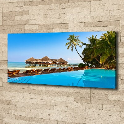 Tableau imprimé sur toile Piscine aux Maldives