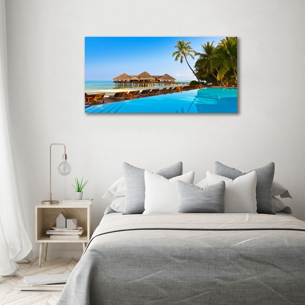 Tableau imprimé sur toile Piscine aux Maldives