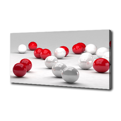 Tableau imprimé sur toile Boules rouges et blanches