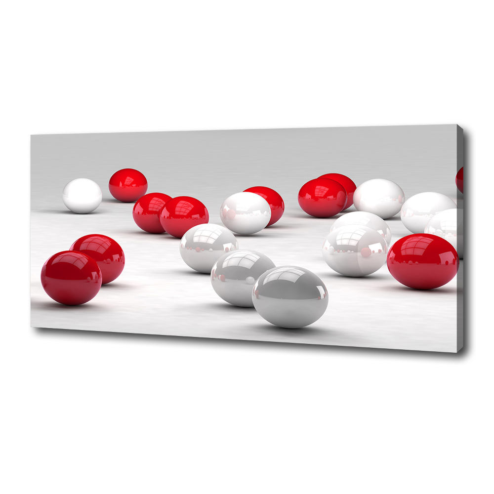 Tableau imprimé sur toile Boules rouges et blanches