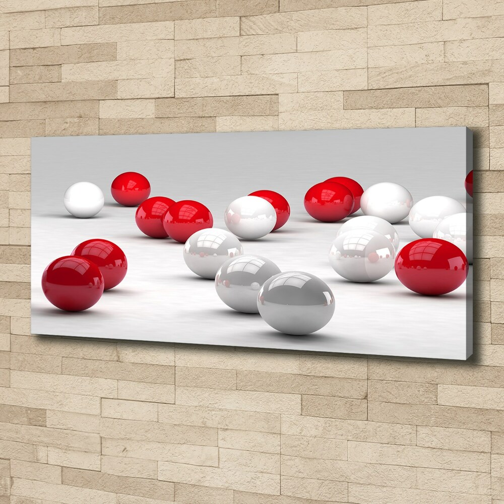 Tableau imprimé sur toile Boules rouges et blanches