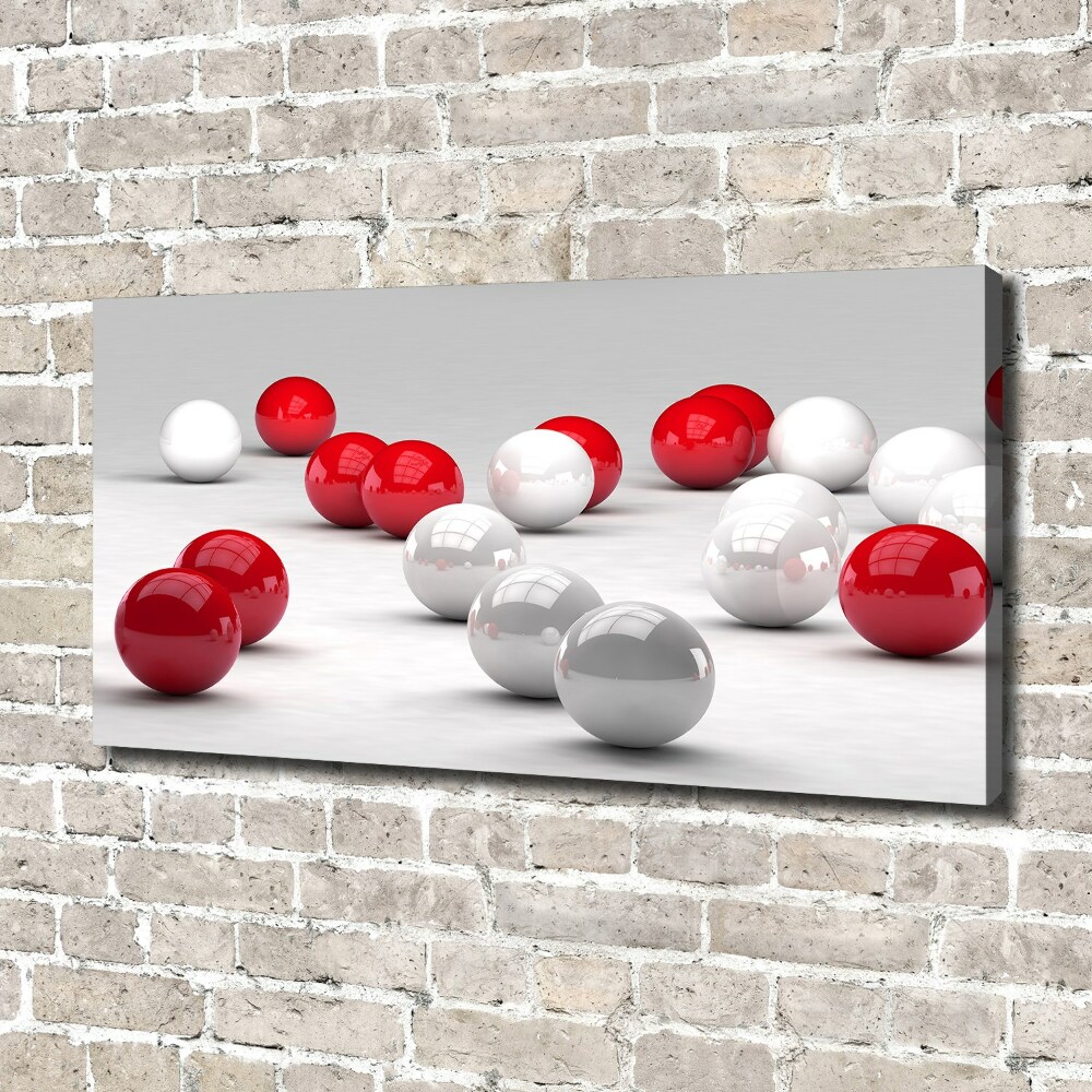 Tableau imprimé sur toile Boules rouges et blanches