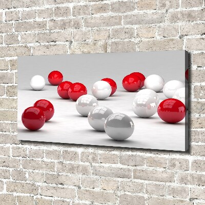 Tableau imprimé sur toile Boules rouges et blanches