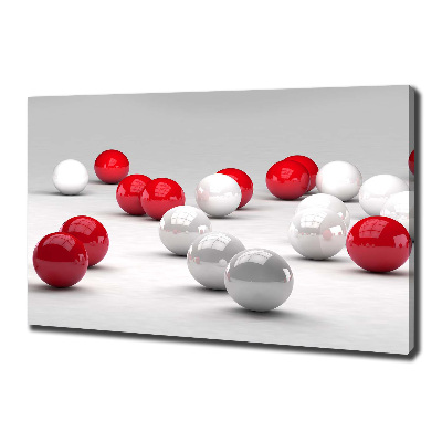 Tableau imprimé sur toile Boules rouges et blanches