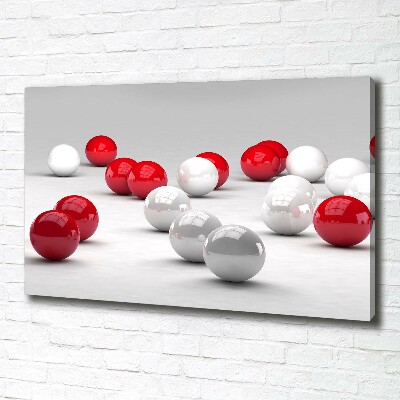 Tableau imprimé sur toile Boules rouges et blanches