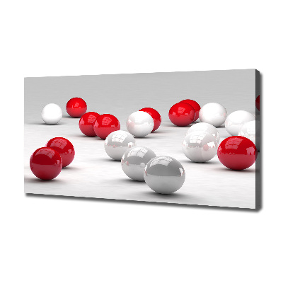 Tableau imprimé sur toile Boules rouges et blanches