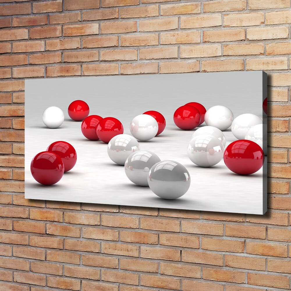 Tableau imprimé sur toile Boules rouges et blanches