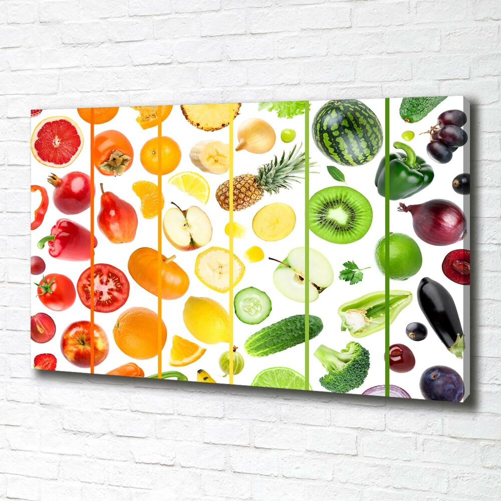 Tableau toile imprimée Fruits et légumes