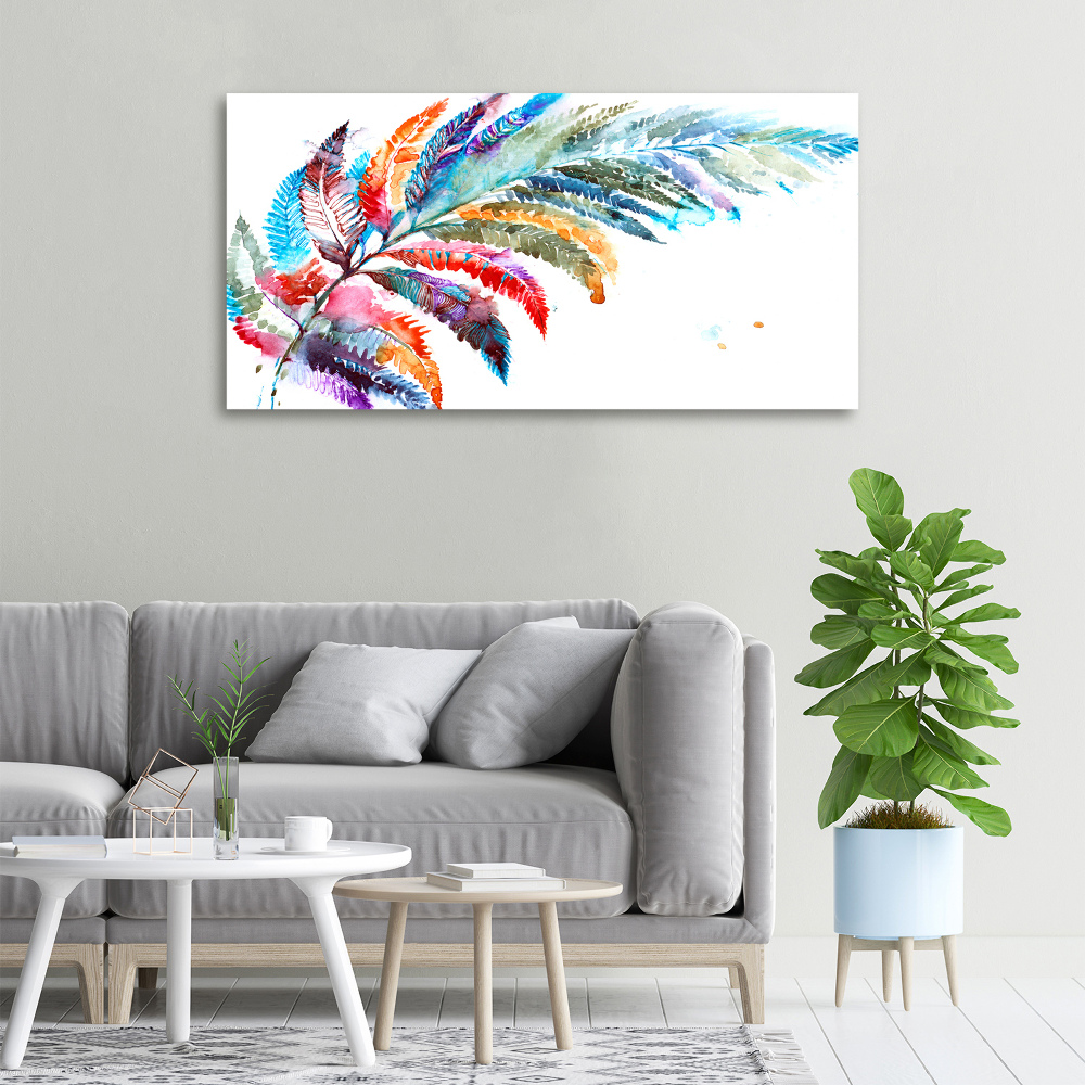 Tableau imprimé sur toile Plume colorée