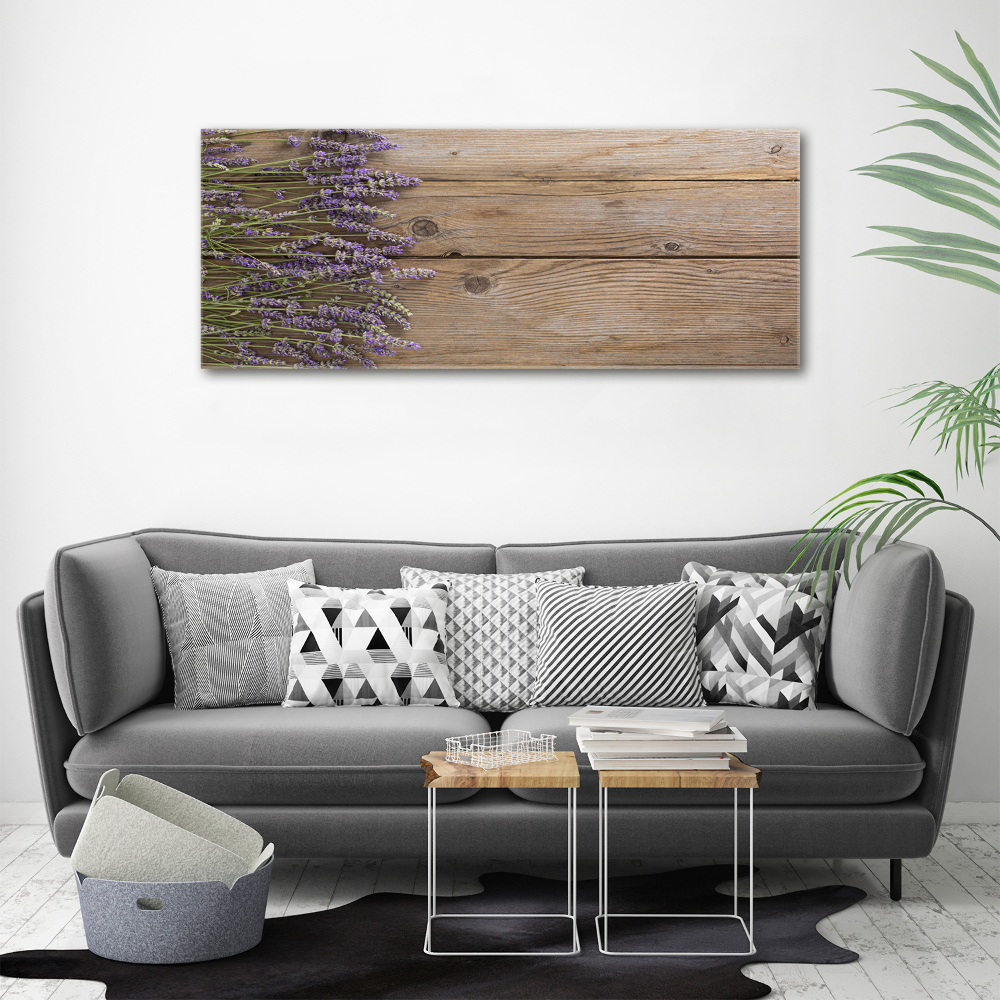 Tableau mural sur toile Lavande sur bois