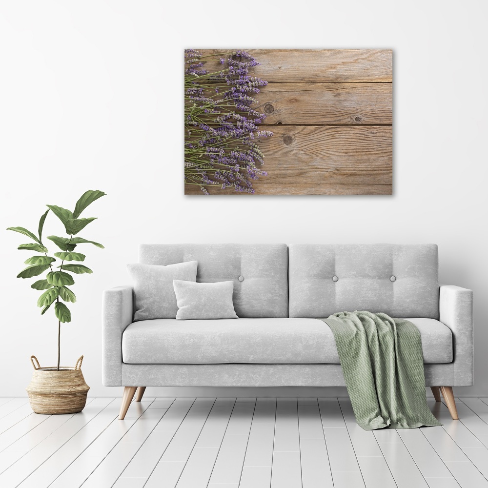 Tableau mural sur toile Lavande sur bois