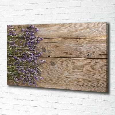 Tableau mural sur toile Lavande sur bois