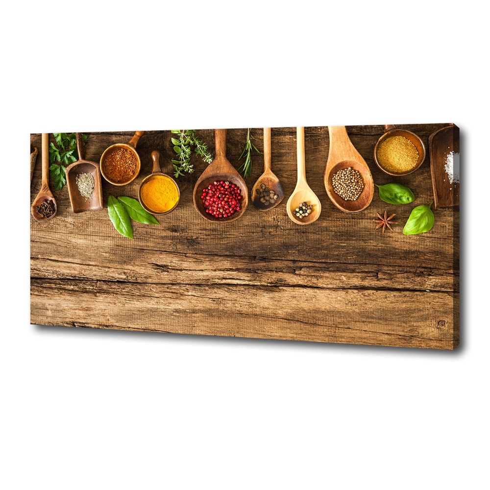 Tableau mural sur toile Epices en bois