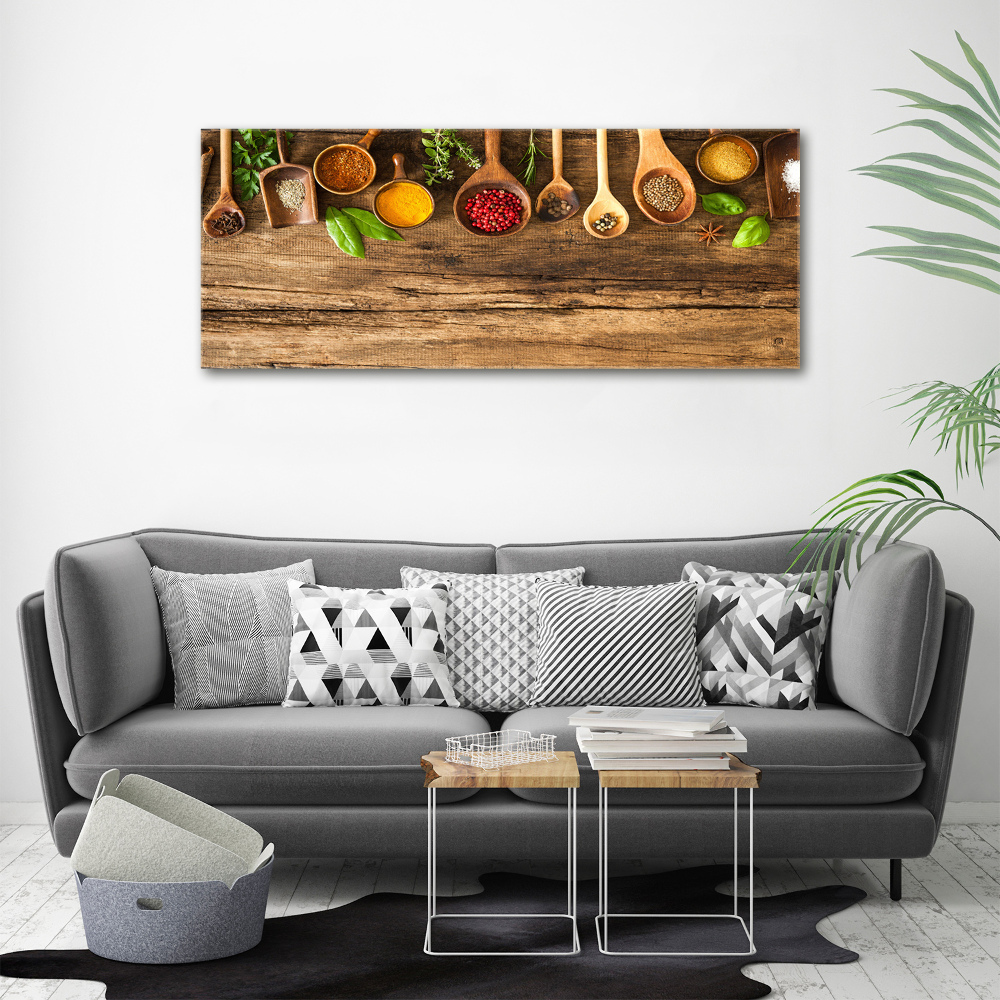 Tableau mural sur toile Epices en bois