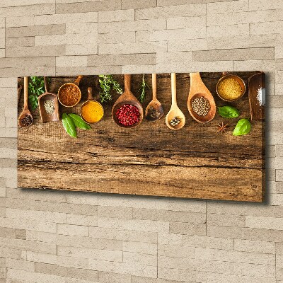 Tableau mural sur toile Epices en bois