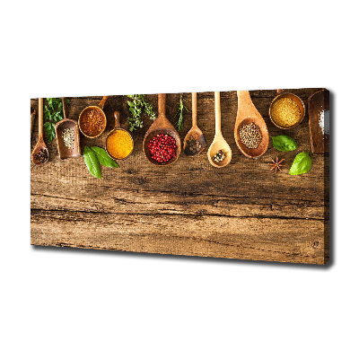 Tableau mural sur toile Epices en bois