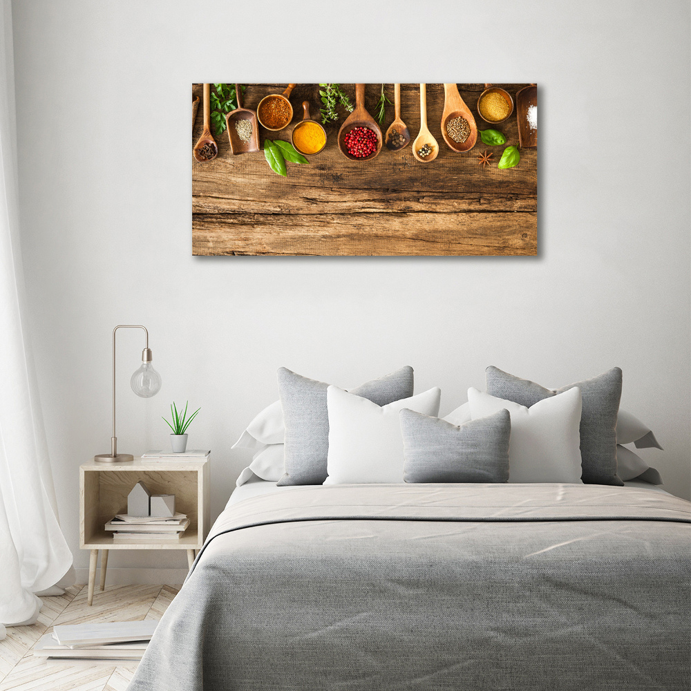 Tableau mural sur toile Epices en bois