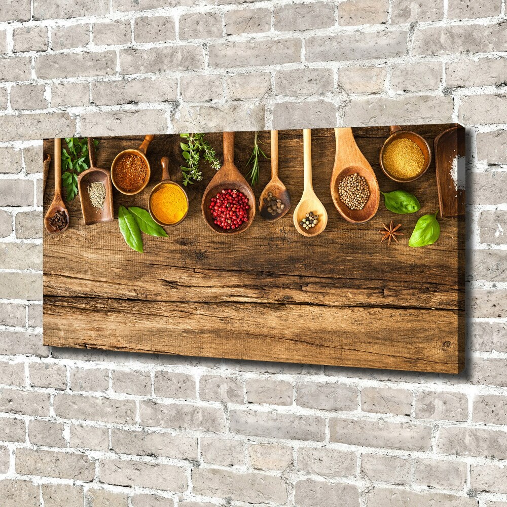 Tableau mural sur toile Epices en bois