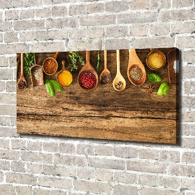 Tableau mural sur toile Epices en bois