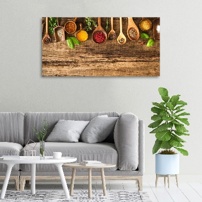 Tableau mural sur toile Epices en bois