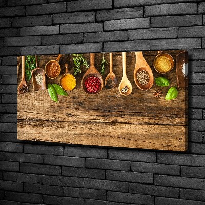 Tableau mural sur toile Epices en bois