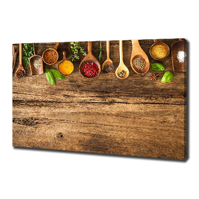 Tableau mural sur toile Epices en bois