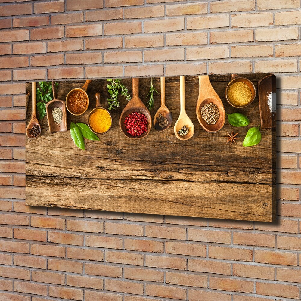 Tableau mural sur toile Epices en bois