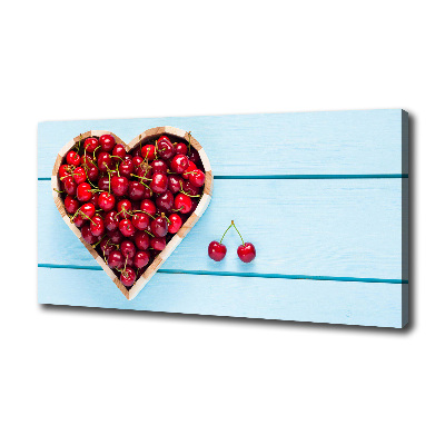 Tableau toile imprimée Coeur en cerises