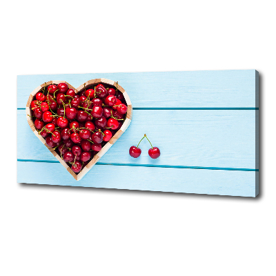 Tableau toile imprimée Coeur en cerises