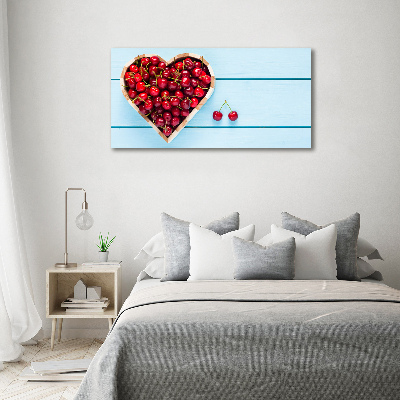 Tableau toile imprimée Coeur en cerises