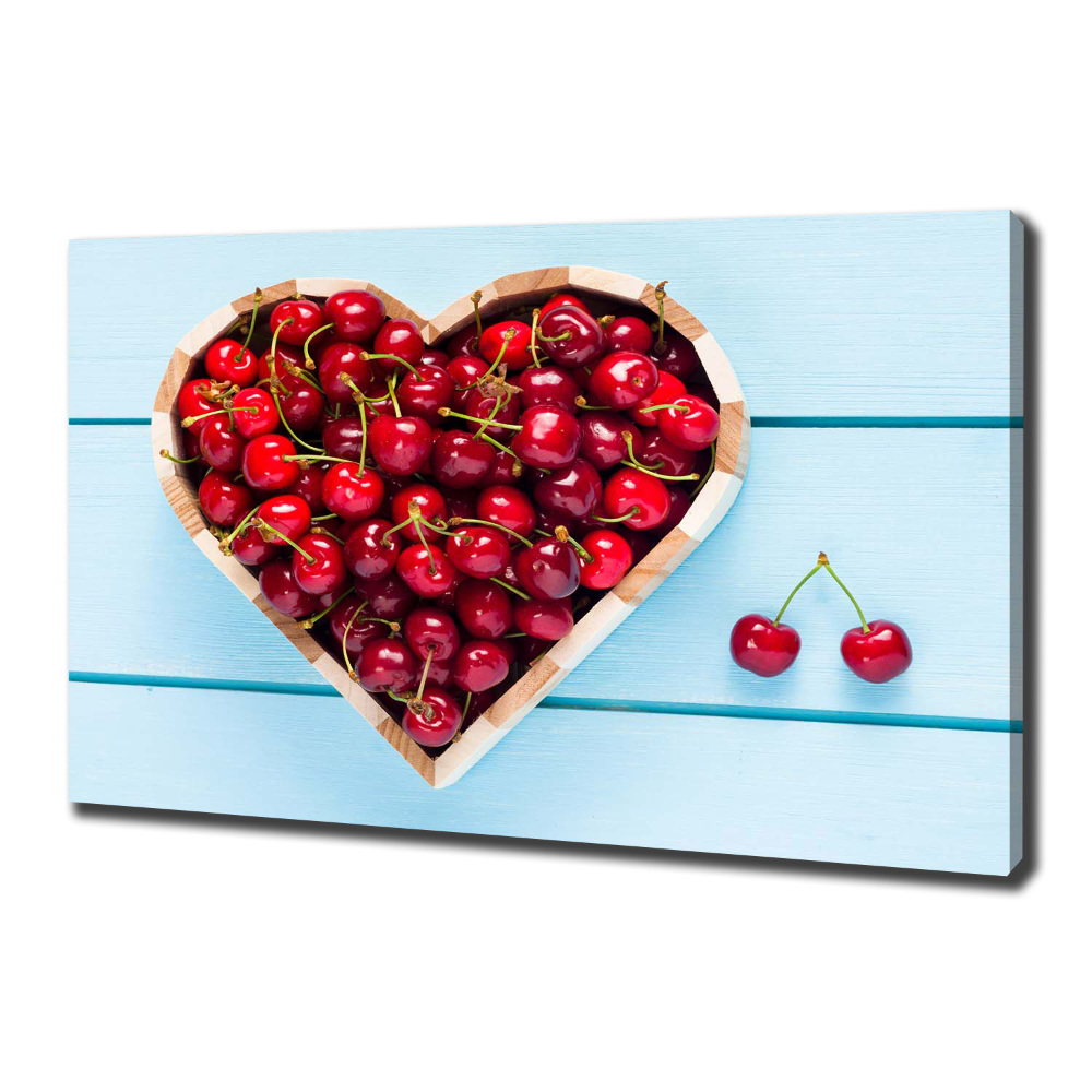 Tableau toile imprimée Coeur en cerises